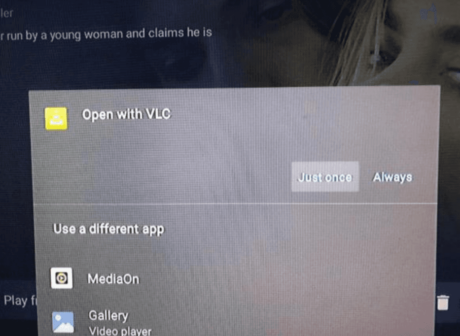 External player selection popup