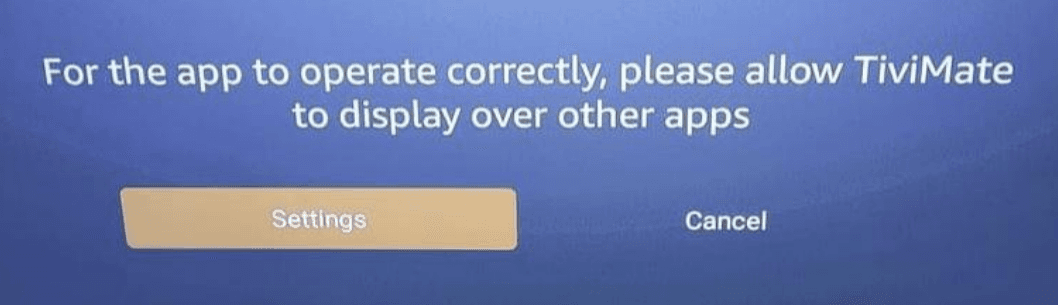TiviMate reminder permission prompt