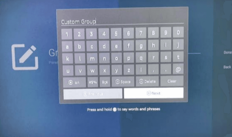 Name your custom group